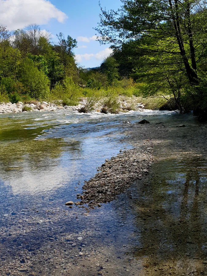 The Ardèche River beneath the Pont de Diable